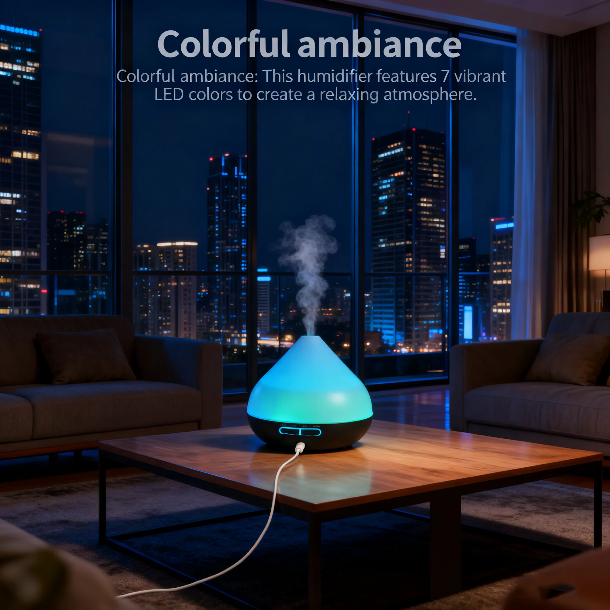 ultrasonic air humidifier essential oil diffuser led lights