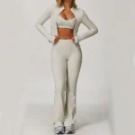 womens gym set 3pcs bra jacket leggings workout outfit
