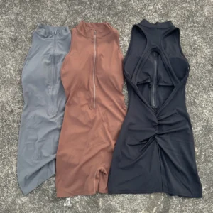 Solid color Jumpsuit Shorts Set Women