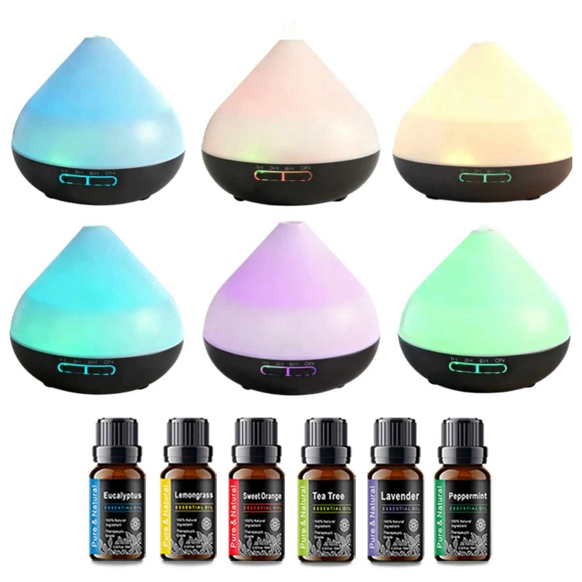ultrasonic air humidifier essential oil diffuser led lights