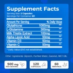 glutathione supplement 1000mg antioxidant capsules bottle