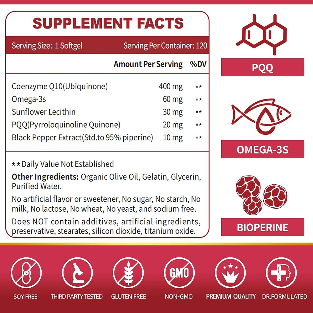coq10 400mg softgels supplement for heart and energy support