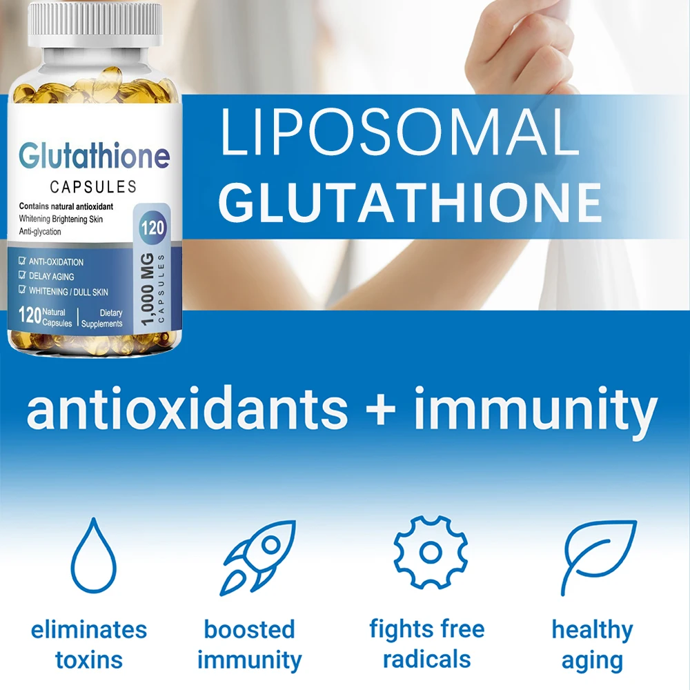 glutathione supplement 1000mg antioxidant capsules bottle