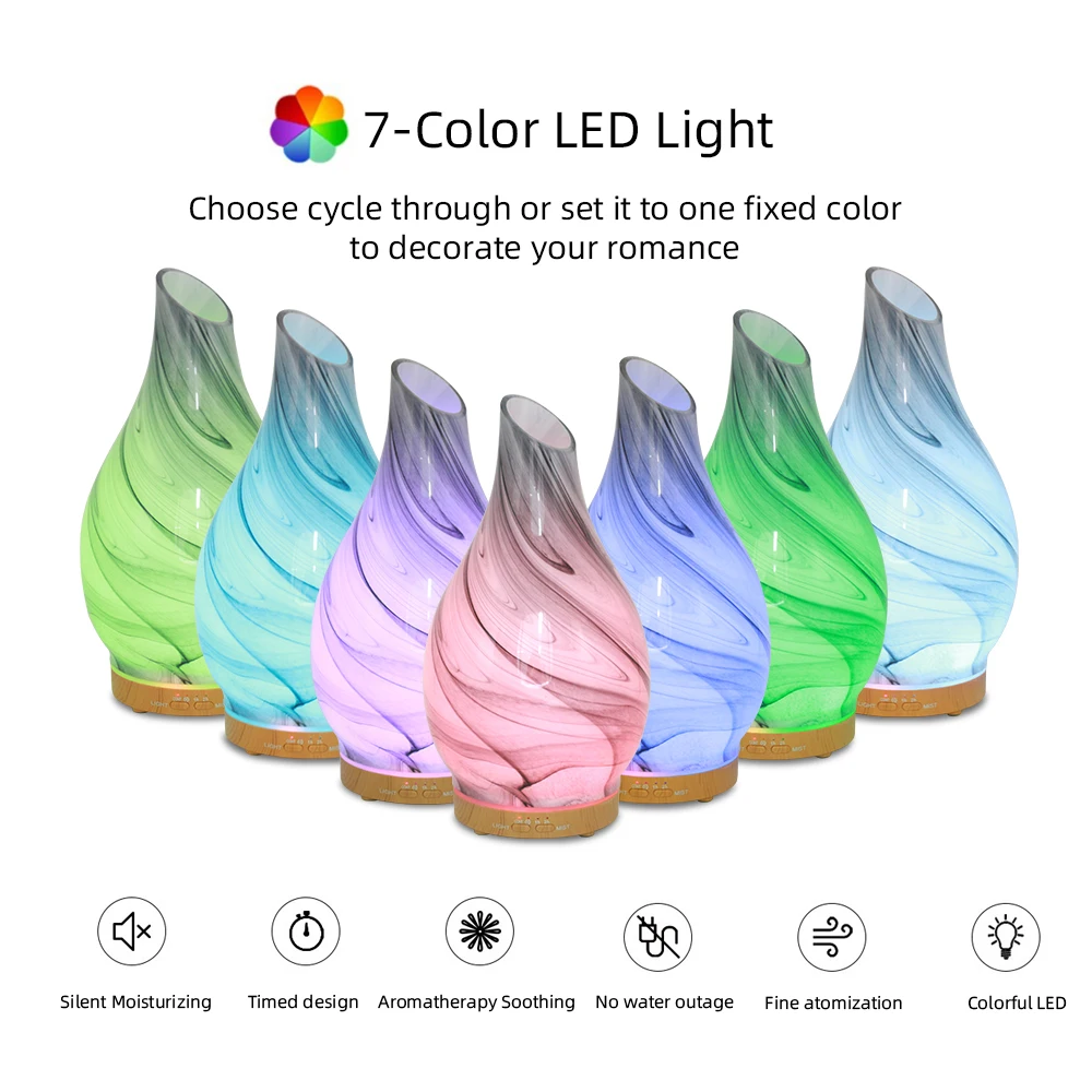200ml aroma diffuser with 7 color LED lights