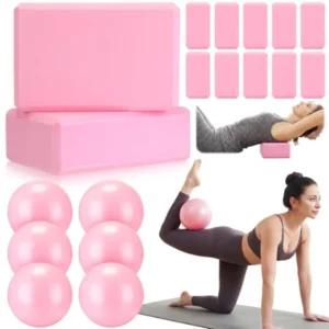 18 Pieces Yoga Block and Pilates Ball Set