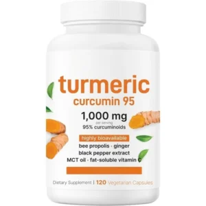 Turmeric Curcumin Supplement 1,000mg–95% Curcuminoids with Black Pepper & Ginger–Supports Joint & Antioxidant Health 120Capsules